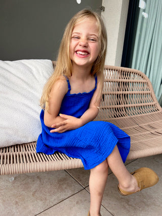 Ruffled Summer Dress / Cobalt Blue