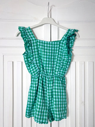 Vichy Playsuit / White - Green