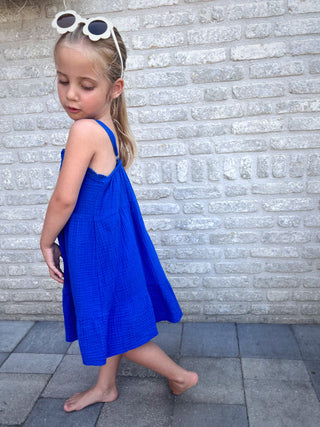 Ruffled Summer Dress / Cobalt Blue