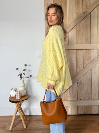 Chunky Cable Knit Sweater / Yellow