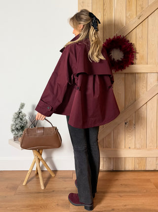 Oversized Parka Jacket / Wine Red