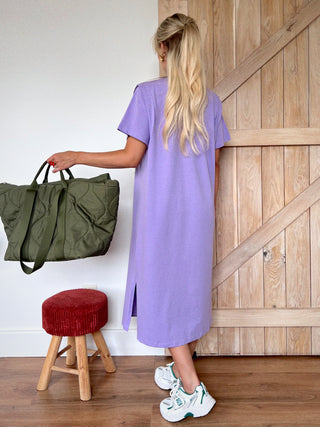 Oversized T-shirt Maxi Dress / Lila