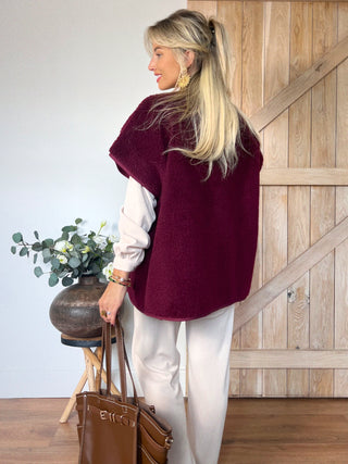 Teddy Warmer Gilet / Burgundy