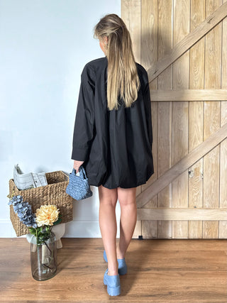 Balloon Shirt Dress / Black