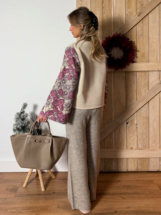 Floral Sleeve Statement Sweater / Cream & Bloom