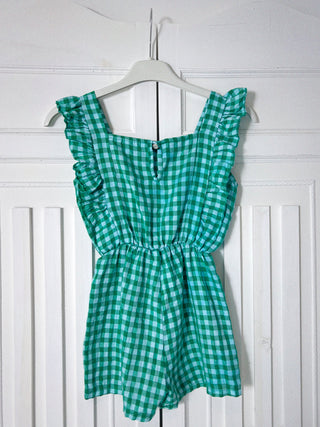 Vichy Playsuit / White - Green