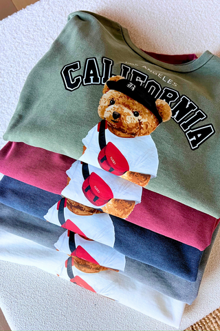 Cali Bear Sweatshirt / White