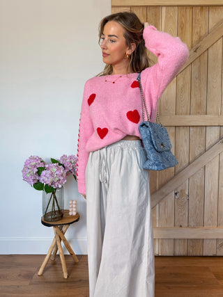 Love Knit Sweater / Pink - Red