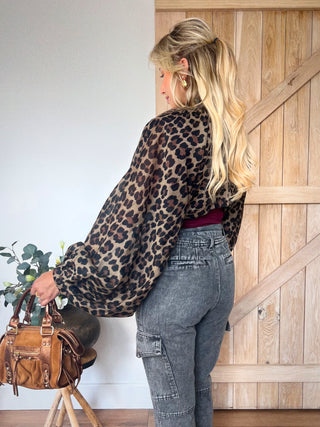 Leopard Print Bolero / Camel