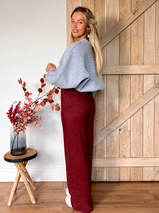 Flowing Wide-Leg Pants / Bordeaux