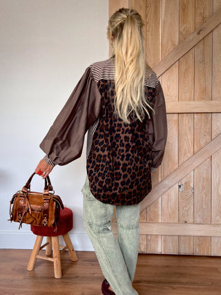 Mix & Match Leopard Shirt / Brown