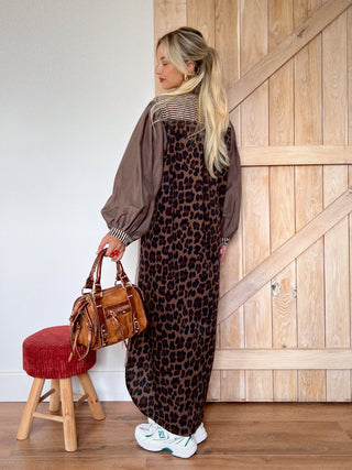 Mix & Match Leopard Maxi Dress / Brown