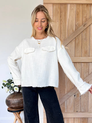 Minimalist Chic Sweater / White