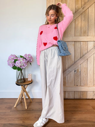 Love Knit Sweater / Pink - Red