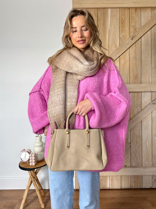 Oversized Statement Knit / Candy Pink