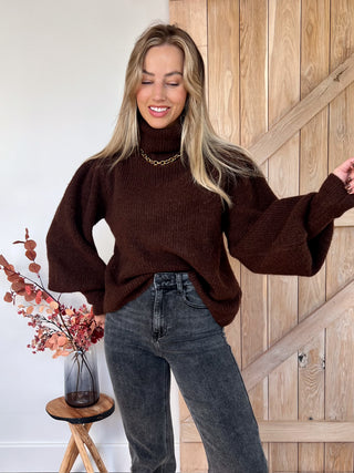 Chunky Knit Pullover / Brown