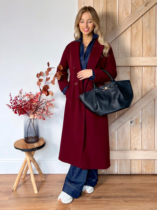 Vibrant Longline Coat / Burgundy