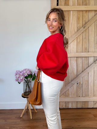 Oversized Soft Sweatshirt / Red