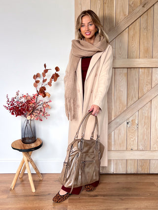 Vibrant Longline Coat / Beige