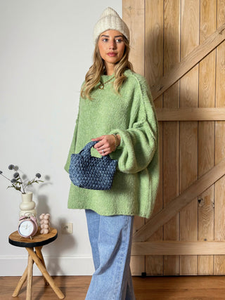 Oversized Statement Knit / Soft Green