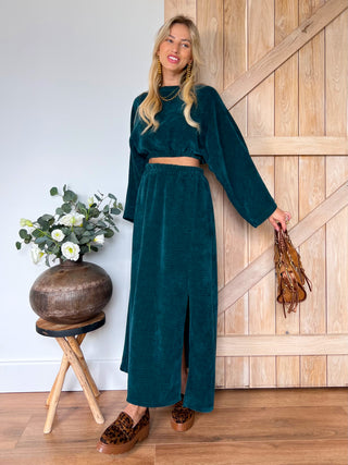 Terry Elegance Maxi Two Piece / Dark Green