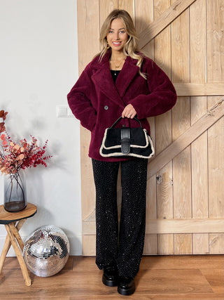 Cozy & Classic Teddy Coat / Burgundy