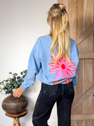 Flower Power Sweater / Blue