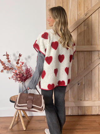 Teddy Warmer Love Heart / Burgundy