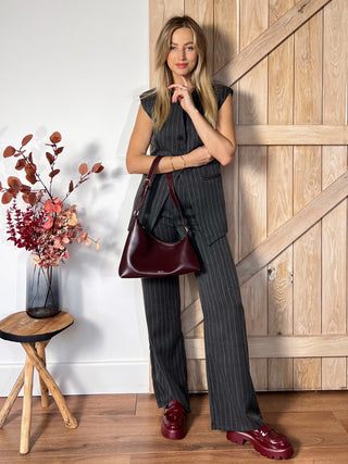 Vintage Vibe Pinstripe Suit Set / Grey