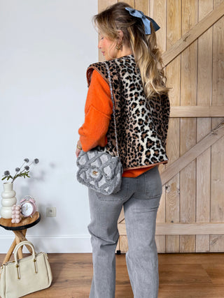 Leopard Print Gilet / Brown