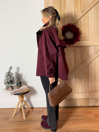 Oversized Parka Jacket / Wine Red