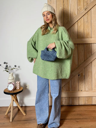 Oversized Statement Knit / Soft Green