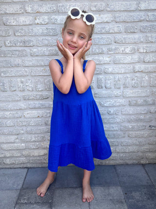 Ruffled Summer Dress / Cobalt Blue