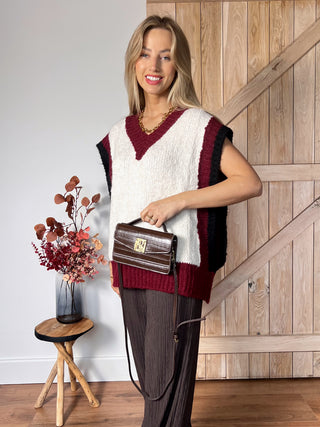 Playful Patchwork Knit Vest / Multi