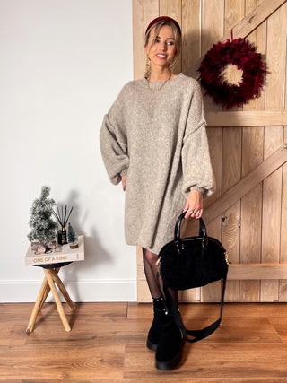 Soft & Sweet Sweater Dress / Taupe