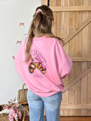 Bonjour Paris Sweater / Pink