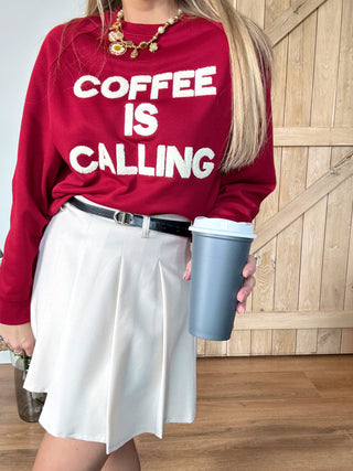 Coffee Is Calling Sweatshirt / Burgundy