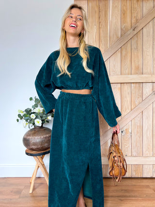 Terry Elegance Maxi Two Piece / Dark Green