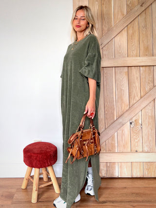 Terry Towelling Dress / Khaki