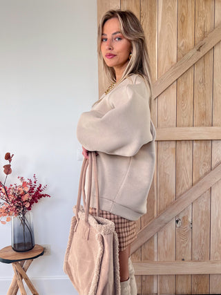 Oversized Soft Sweatshirt / Beige