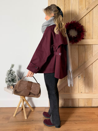 Oversized Parka Jacket / Wine Red