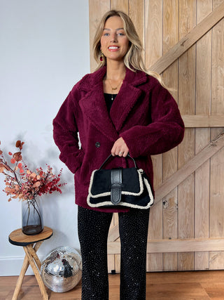 Cozy & Classic Teddy Coat / Burgundy