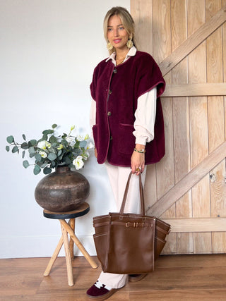 Teddy Warmer Gilet / Burgundy