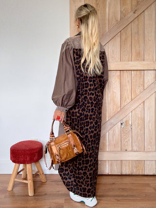 Mix & Match Leopard Maxi Dress / Brown