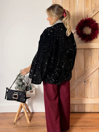 Sequin Blazer Jacket / Black