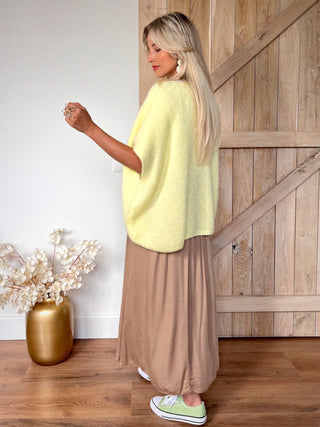 Short Knitted Oversized Cardigan / Yellow