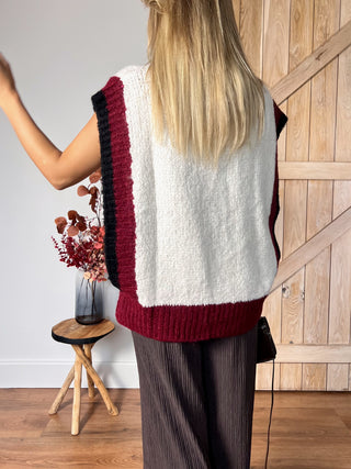 Playful Patchwork Knit Vest / Multi