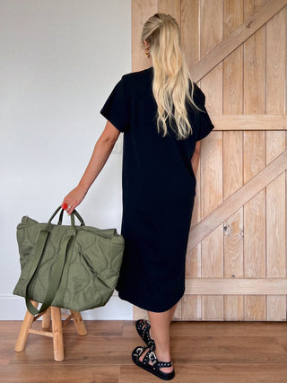 Oversized T-shirt Maxi Dress / Black