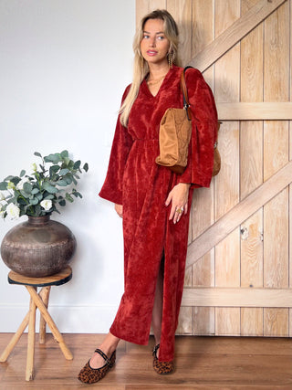 Terry Elegance Maxi Dress / Rust