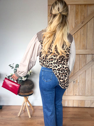 Mix & Match Leopard Shirt / Beige